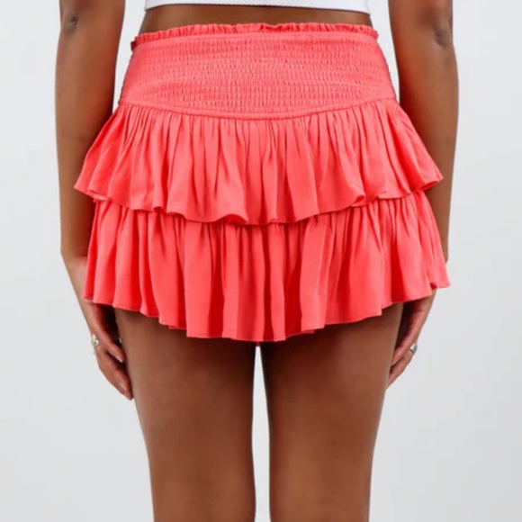 Rock N Rags Sunshine Daydream Skirt in Coral | Tiered Preppy Skirt | NWOT Sz: S - Picture 3 of 16